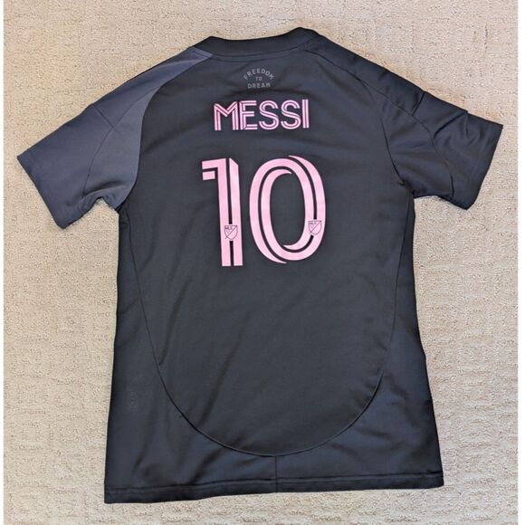 New 2025-26 Adidas Messi Away Jersey Size Small Black Pink Inter Miami CF - Picture 2 of 12